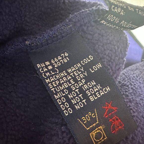 Vintage Tommy Hilfiger Mens Full-Zip 90s Logo Retro Purple Fleece Jacket Small - Picture 6 of 7